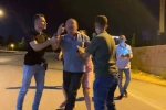 Alkollü sürücü gazeteciye mermer taşı fırlattı 