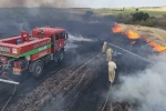 Anız yangını köyleri alarma geçirdi 