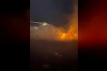 Arazideki yangın gönüllü itfaiye tankeri ile söndürüldü