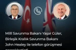 Bakan Güler, İngiliz mevkidaşı ile telefonda görüştü
