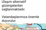 Bartın’da kara yolu kar nedeniyle ulaşıma kapandı 