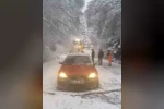 Bolu-Kıbrıscık yolunda mayıs ayında kar esareti 