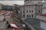 Bursa’da 2 aylık çile...Çöken duvar yolu da camiyi de kapattı 