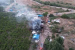 Bursa’da çiftlik alev alev yandı: Olay yeri dron ile görüntülendi 
