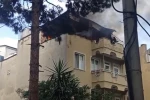Çatı yangını mahallede paniğe neden oldu 