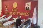 Çine Devlet Hastanesi’nde kan bağışına dikkat çektiler