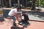 Çöp kovasını kağıt gibi ezdi, 10 bin lira ceza yedi