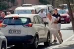 Çorlu’da yol verme kavgası kamerada 