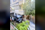 Didim’de araç evin bahçesine uçtu 
