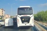 Emniyet şeridini kullanan araçlar ambulansa zor anlar yaşattı