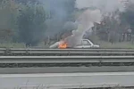 Eskişehir Çevre Yolu’nda bir otomobil alev alev yandı 
