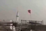 Fırtınada minarenin yıkılma anı kamerada 
