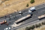 Gaziantep’te 2 kişinin öldüğü zincirleme kaza bölgesi dron ile görüntülendi