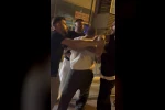 Gece kulübünden çıkıp kavgaya böyle tutuştular… Ayakta zor durdular
