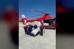 Helikopter ambulans 72 yaşındaki hasta için havalandı 