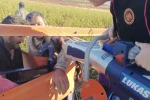 Hortum sarma makinesine kolu sıkışan işçi kurtarıldı