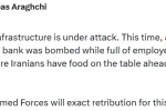 İran Dışişleri Bakanı Arakçi: "Çalışanlarla dolu bir banka bombalandı"