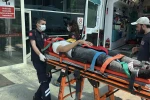 İskeleden düşen yabancı uyruklu işçi yaralandı 