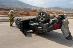 İskenderun’da otomobil ters döndü: 4 yaralı
