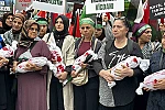 İsrail’in devam eden bebek katliamını protesto ettiler 