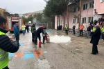 İtfaiyeden öğrencilere yangın eğitimi 