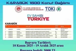 Karabük’te 1600 konut için başvurular 10 Kasım’da başlıyor 