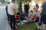 Kasise hızlı giren motosiklet sürüklendi: 1 yaralı