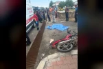 Kontrol çıkan motosiklet duvara çarptı