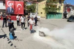 Köyde kendi yangın söndürme sistemini kurdular, itfaiyeden eğitim aldılar