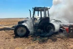Kulu’da yanan traktör kullanılamaz hale geldi