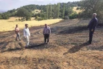 Kütahya Mustafalar köyünde yangın sonrası zarar gören alanlarda hasar tespit çalışması