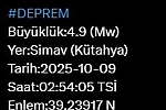 Kütahya’da 4.9 büyüklüğünde deprem 