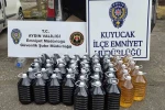Kuyucak’ta 280 litre sahte alkol ele geçirildi