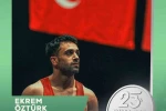 Milli güreşçi Ekrem Öztürk, gümüş madalya kazandı 