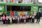 Minik öğrencilere gezici araçla sıfır atık dersi 