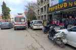Motosikletin çarptığı yaya yaralandı 
