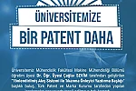 Niğde Ömer Halisdemir Üniversitesi bir patent daha aldı 