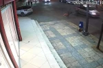 Otomobil ile bisikletin çarpıştığı kaza kamerada