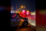 Otomobil refüje çıktı 