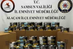 Samsun’da 50 bin adet dolu makaron ele geçirildi 
