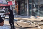 Sarıkamış’ta cadde ve kaldırımlar tazyikli suyla yıkanıyor