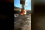 Siirt’te şantiyede iş makinesi yandı