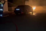 Siverek’te park halindeki otomobil alevlere teslim oldu 