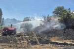 Susurluk’ta çalılık ve otluk alanda çıkan yangın söndürüldü 