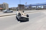 Takla atan otomobilin sürücüsü yaralandı 