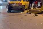Taksiye çarpan motosikletli ağır yaralandı 