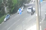 Tekirdağ’da 2 kişinin yaralandığı kaza kamerada 