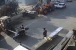 Tekirdağ’da pes dedirten kaza: Motosikletli forkliftin demir ayaklarına çarptı