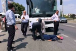 Yolcu otobüsünün çarptığı kadın ağır yaralandı