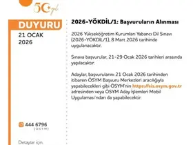 2026 YÖKDİL-1 başvuruları başladı

